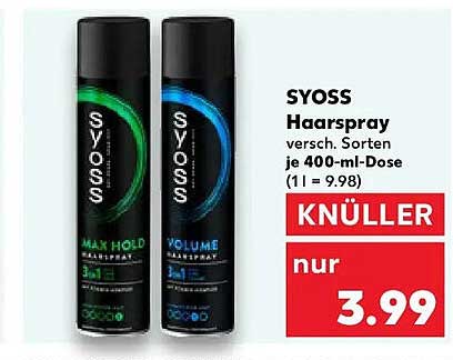 SYOSS Haarspray – verschiedene Sorten je 400-ml-Dose