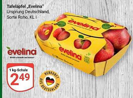 Tafeläpfel „Evelina“, Ursprung Deutschland, Sorte Roho, KL I