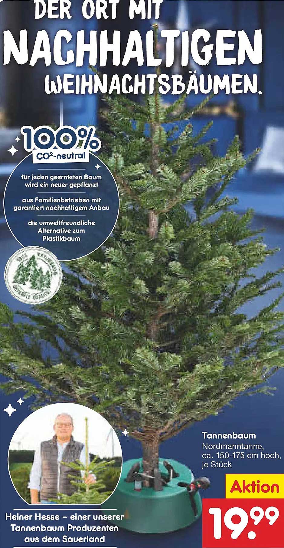 Tannenbaum Nordmannstanne, ca. 150-175 cm hoch, je Stück