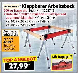 TECH-CRAFT Klappbarer Arbeitsbock - 500kg Tragkraft