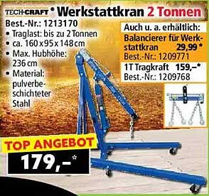 TECH-CRAFT Werkstattkran 2 Tonnen