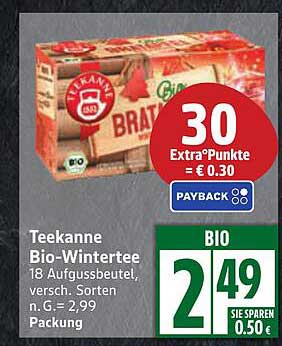 Teekanne Bio-Wintertee 18 Aufgussbeutel, verschiedene Sorten