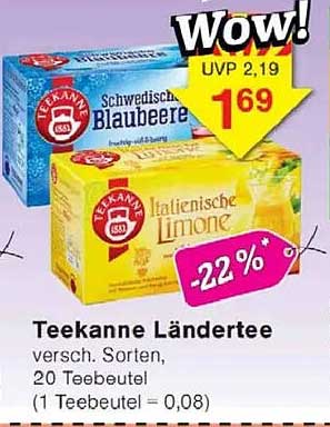 Teekanne Ländertee - Verschiedene Sorten, 20 Teebeutel