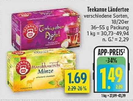 Teekanne Ländertees - Verschiedene Sorten