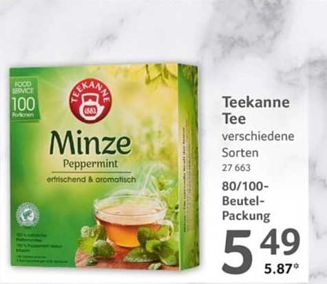 Teekanne Tee verschiedene Sorten, 80/100-Beutel-Packung