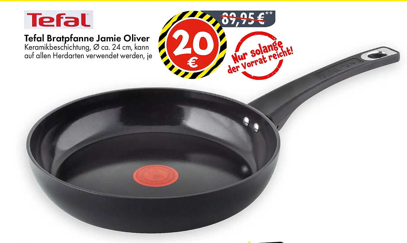 Tefal Bratpfanne Jamie Oliver, Ø ca. 24 cm, Keramikbeschichtung