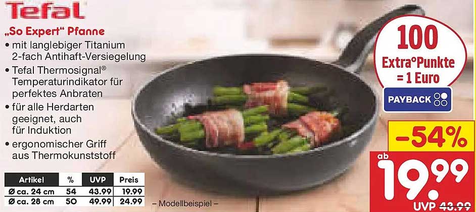 Tefal "So Expert" Pfanne mit Titanium 2-fach Antihafteigenschaft