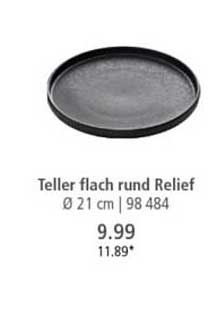 Teller flach rund Relief, Ø 21 cm