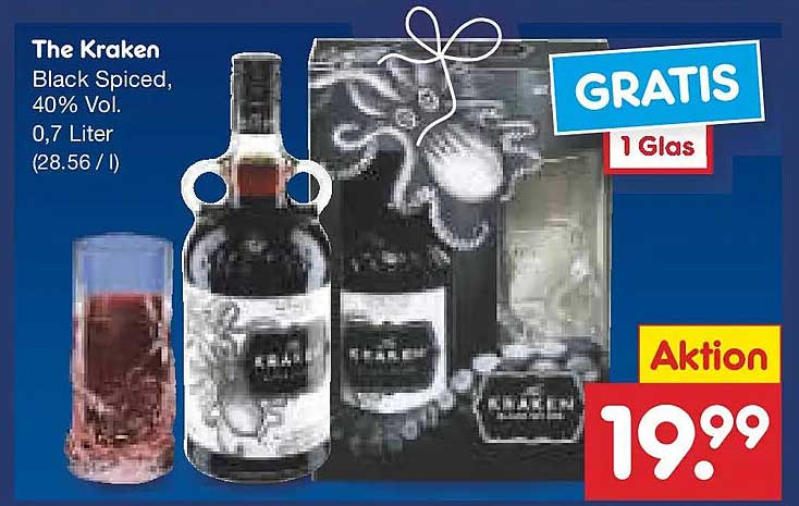 The Kraken Black Spiced Rum, 0,7 Liter, 40% Vol.