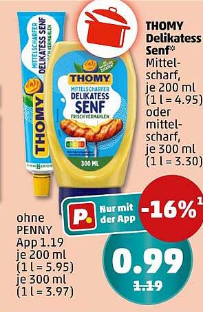 THOMY Delikatess Senf 300 ml - Jetzt nur 0,99 €