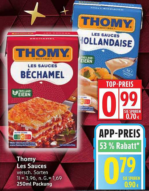 Thomy Les Sauces Bechamel und Hollandaise 250ml
