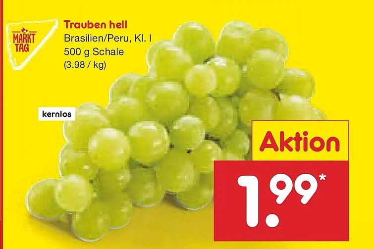 Trauben hell - Brasilien/Peru, KI. I - 500 g Schale