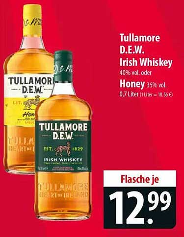 Tullamore D.E.W. Irish Whiskey 0,7 Liter