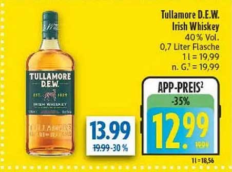 Tullamore D.E.W. Irish Whiskey 0,7 Liter Flasche