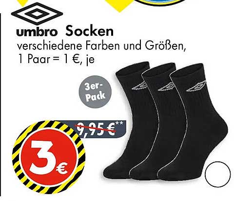 umbro Socken – 3er-Pack für nur 3 €