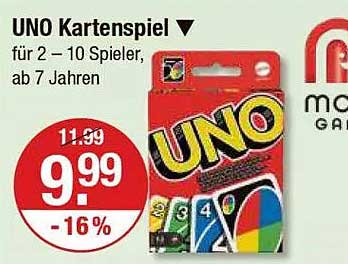 UNO Kartenspiel für 2 – 10 Spieler, ab 7 Jahren
