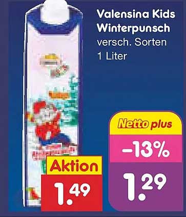 Valensina Kids Winterpunsch 1 Liter, verschiedene Sorten