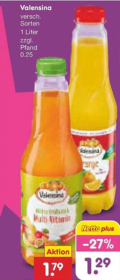 Valensina - verschiedene Sorten 1 Liter
