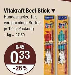 Vitakraft Beef Stick - Hunde Snacks, 1er, verschiedene Sorten