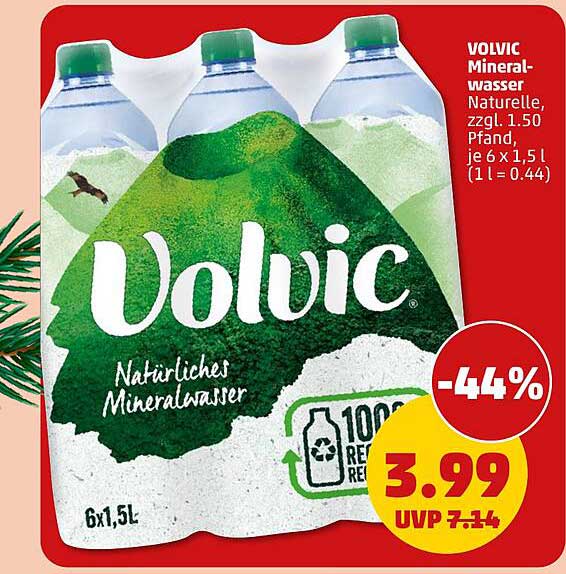 VOLVIC Mineralwasser Naturelle 6 x 1,5L