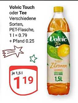 Volvic Touch oder Tee, 1,5 l PET-Flasche, verschiedene Sorten