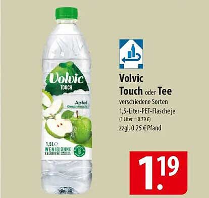 Volvic Touch oder Tee 1,5-Liter-PET-Flasche