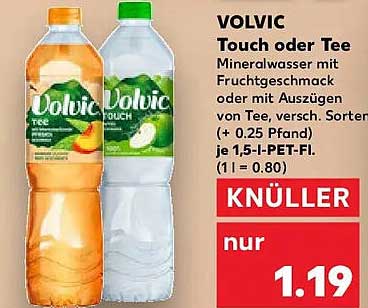 VOLVIC Touch oder Tee - Mineralwasser mit Fruchtgeschmack