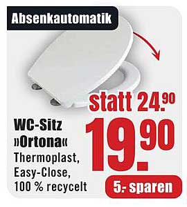 WC-Sitz »Ortona« Thermoplast, Easy-Close, 100 % recycelt