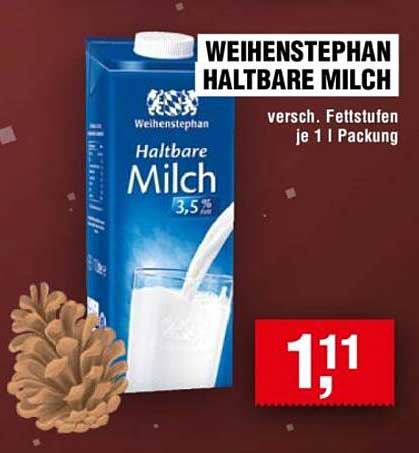 WEIHENSTEPHAN HALTBARE MILCH 3,5 % Fett – 1 L