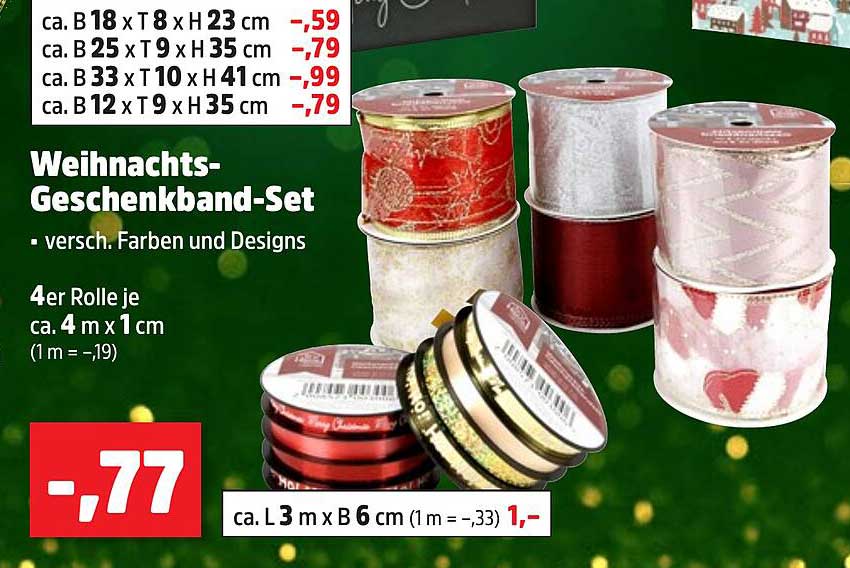 Weihnachts-Geschenkband-Set