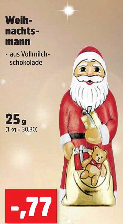 Weihnachtsmann aus Vollmilchschokolade