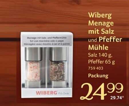 Wiberg Menage mit Salz und Pfeffer Mühle