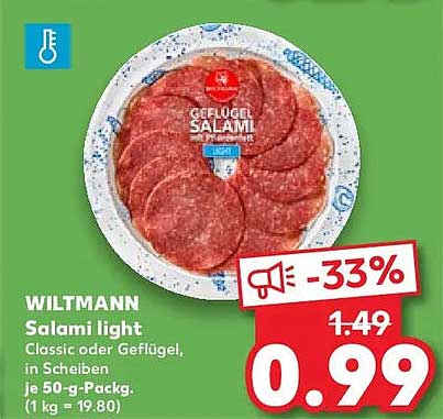 WILTMANN Salami light - Classic oder Geflügel, in Scheiben