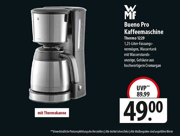 WMF Bueno Pro Kaffeemaschine Thermo 1229 mit Thermokanne
