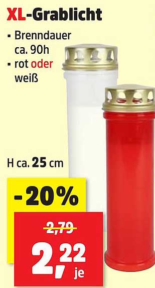 XL-Grabllicht - rot oder weiß - 20% Rabatt
