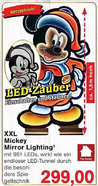 XXL Mickey Mirror Lighting – LED-Zauber für dein Zuhause
