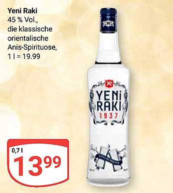 Yeni Raki 0,7 l - Die klassische orientalische Anis-Spirituose