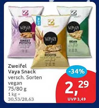 Zweifel Vaya Snack – versch. Sorten vegan 75/80 g