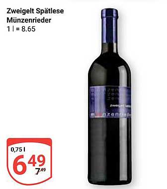 Zweigelt Spätlese Münzenrieder 0,75 l