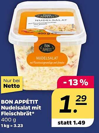BON APPÉTIT Nudelsalat mit Fleischbrät 400 g