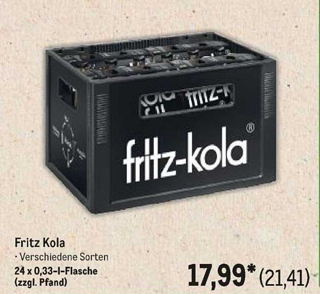 Fritz Kola - Verschiedene Sorten 24 x 0,33-l-Flasche (zzgl. Pfand)