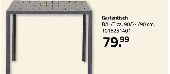 Gartentisch B/H/T ca. 90/74/90 cm, 1015251401