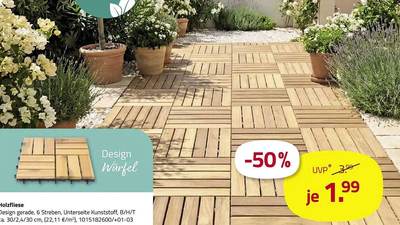Holzfliese Design Würfel
