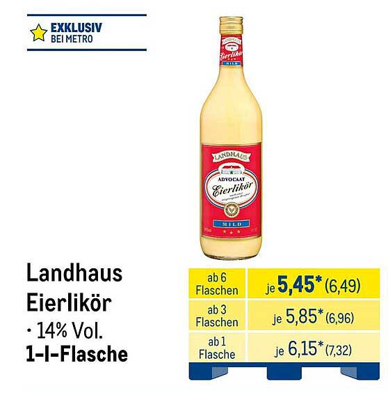 Landhaus Eierlikör · 14% Vol. 1-l-Flasche