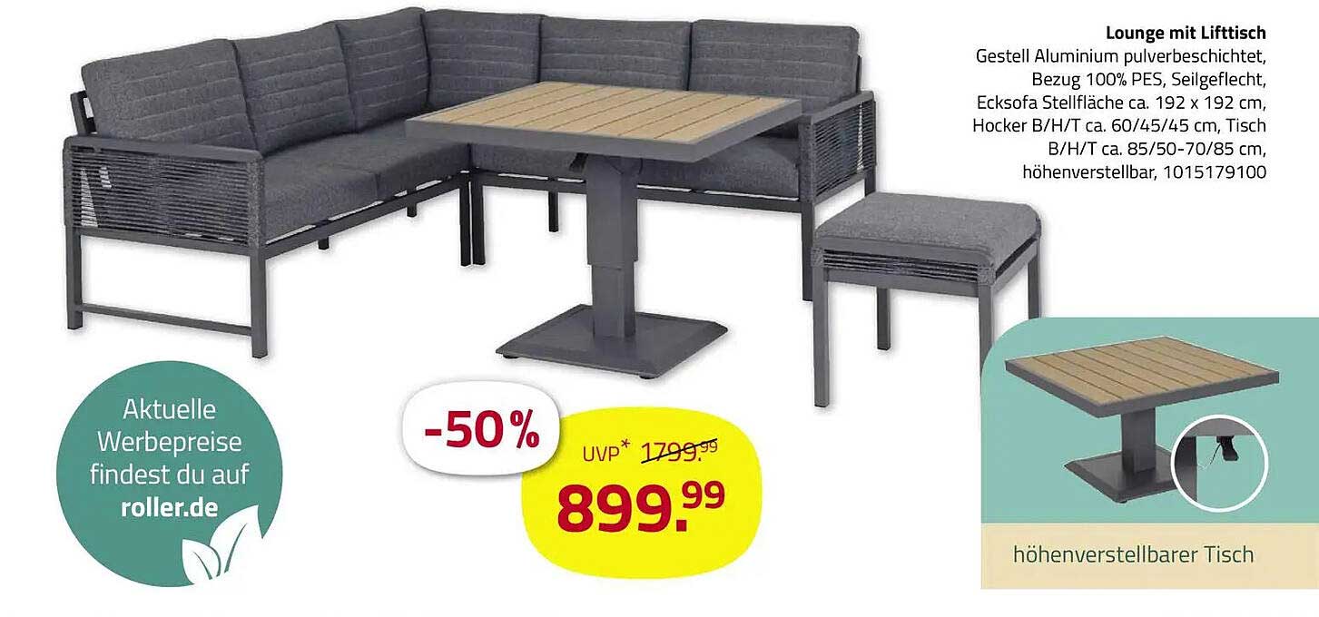 Lounge mit Lifttisch