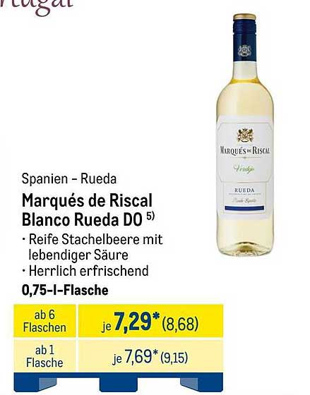 Marqués de Riscal Blanco Rueda DO