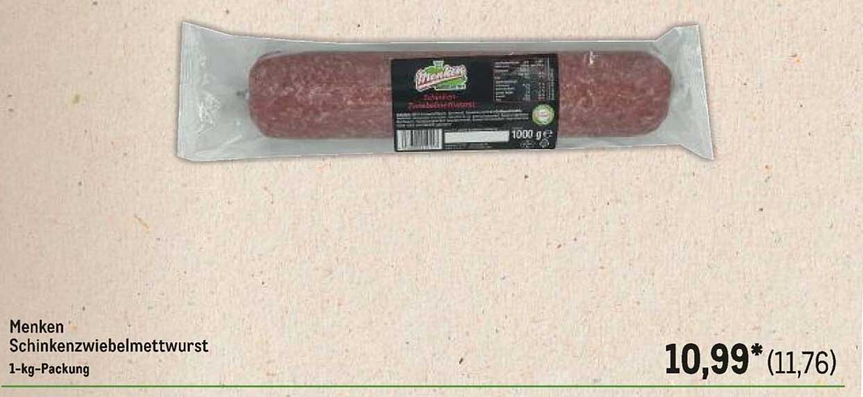 Menken Schinkenzwiebelmetturst 1-kg-Packung