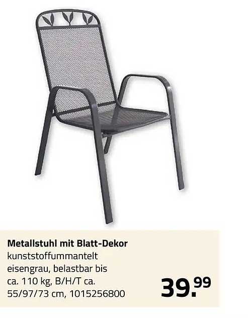 Metallstuhl mit Blatt-Dekor
