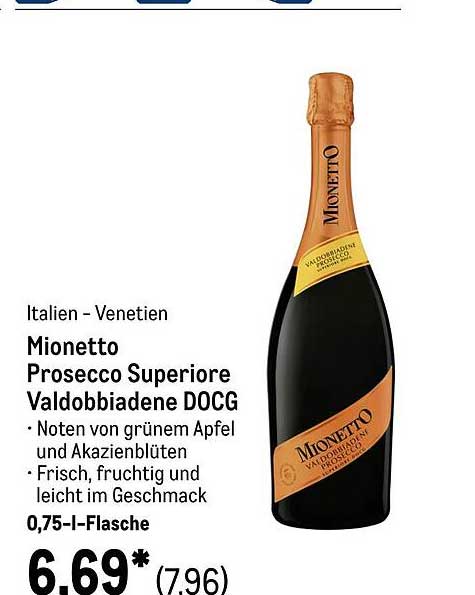 Mionetto Prosecco Superiore Valdobbiadene DOCG