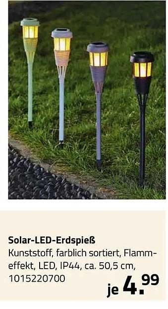 Solar-LED-Erdspieß
Kunststoff, farblich sortiert, Flamm-effekt, LED, IP44, ca. 50,5 cm, 1015220700